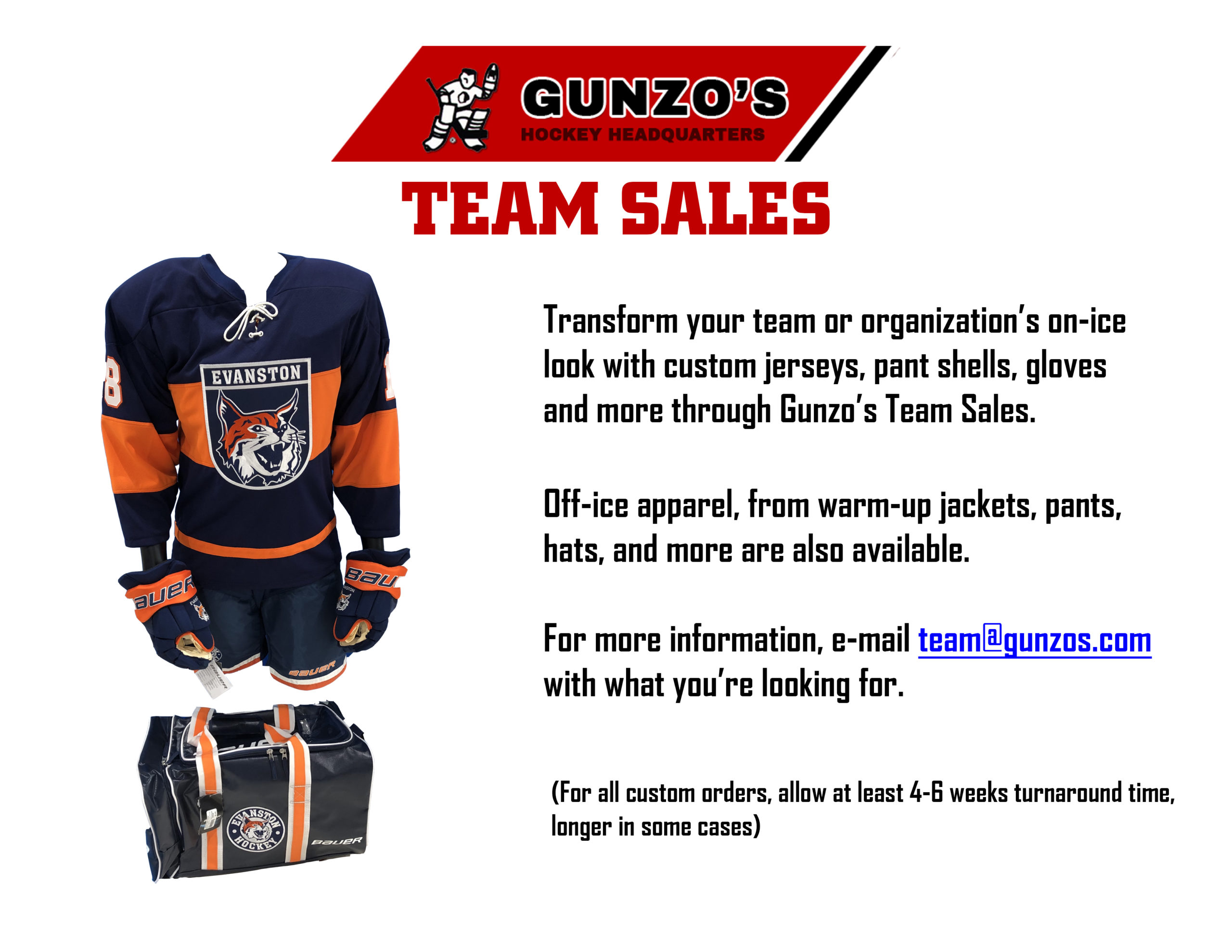Team Sales, Team Uniforms & Packages